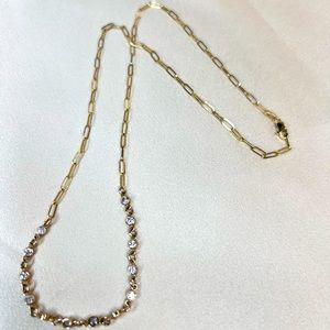 Stunning Basel Set Diamond In Paperclip Necklace Chain In 14K Yellow Gold 18"